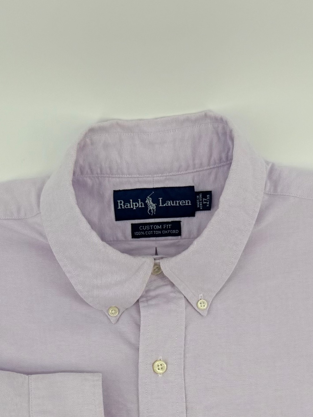 Ralph Lauren Men's L Custom Fit Oxford Button-Down Shirt - Light Lavender